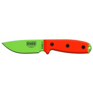 ESEE 3PM-VG Venom Green Blade & Orange G-10 Handle Knife
